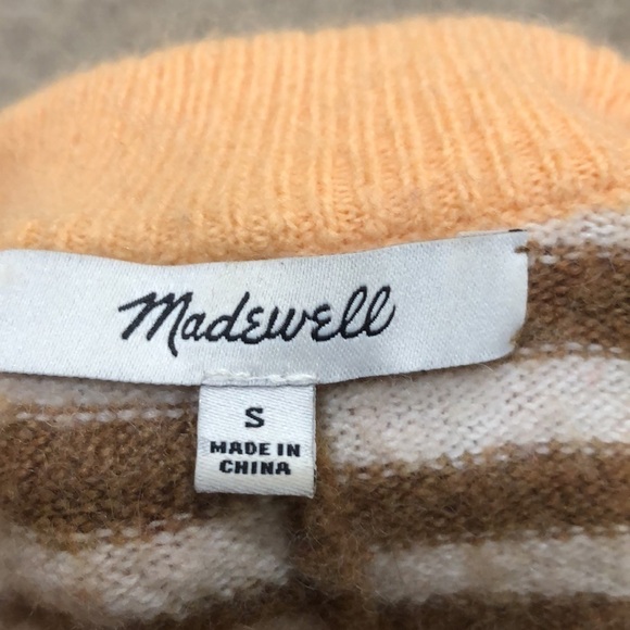 Madewell Stripe Play Smithe Pullover Sweater Size Small Cream Tan - Picture 6 of 11